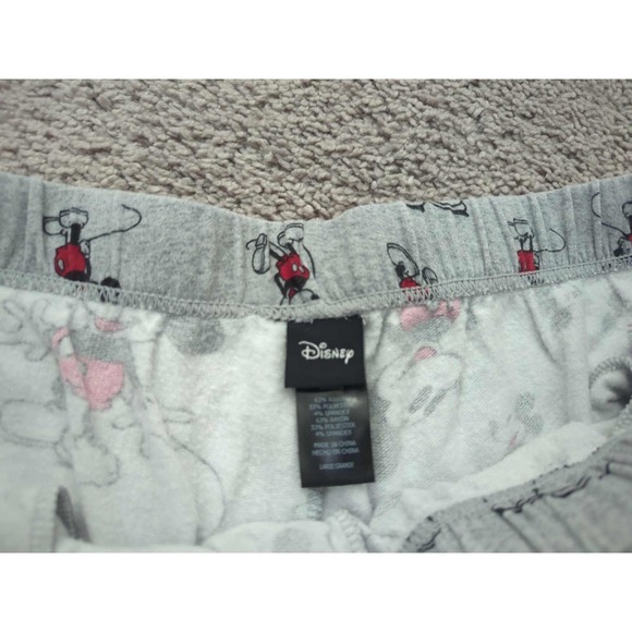 Disney Mickey Mouse Pajama Pants Mens Large Gray Pull On Sleep Loungewear - Picture 2 of 7